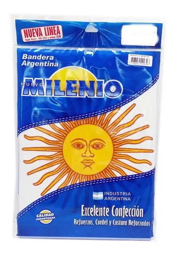 Bandera Argentina Milenio 45 X 72 Cm Poliamida Con Sol Sol