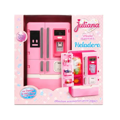Heladera De Juguete Juliana Mini Sweet Con Luces Sonidos Rosa