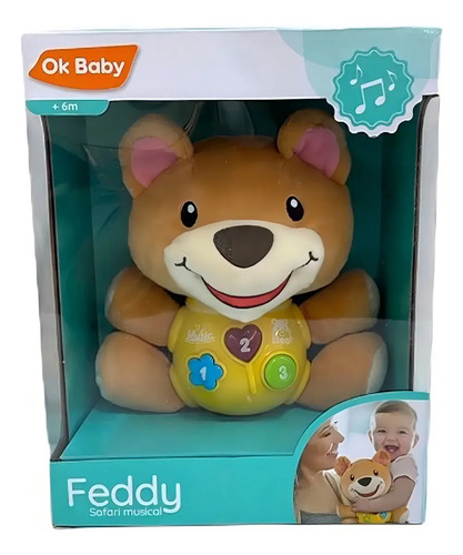 Peluche Musical Feddy Safari Hipoalergénico De Ok Baby