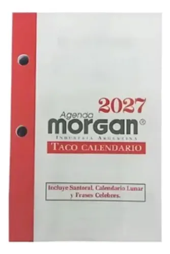 Taco Calendario De Escritorio Morgan 2027 Blanco 8,5x13 Cm Taco Calendario Morgan 2027