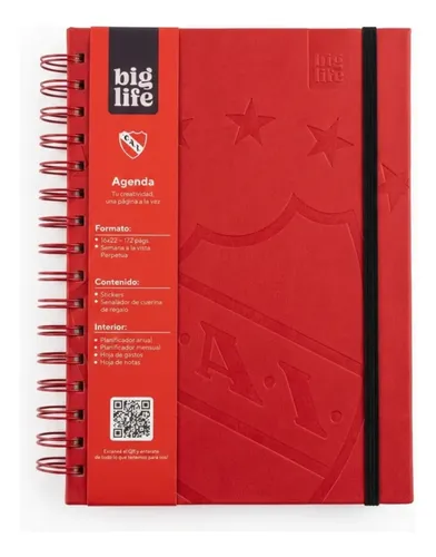 Agenda Independiente Perpetua Semana A La Vista 16x22 Rojo Independiente 2027