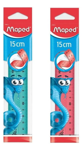 Pack De 2 Reglas Flexibles Maped Twistn Pulse De 15 Cm Turquesa Y Coral