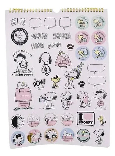 Calendario 2027 Snoopy 30x40 Stickers Espiralado Mooving Snoopy