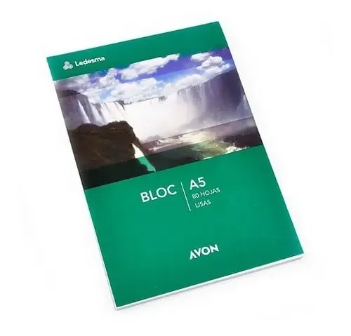 Block Avon Ledesma Liso A5 15 X 21 Cm 65 Gr 80 Hojas Blancas