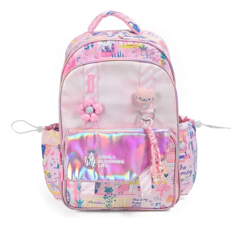 Mochila Escolar Espalda 17 My Friends Blooming Cats Chimola Rosa Cats Pink