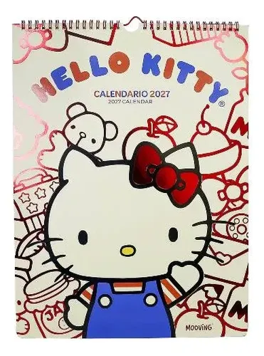 Calendario 2027 Hello Kitty 30x40 Stickers Espiralado Hello Kitty