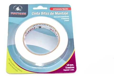 Cinta Adhesiva Matisse Cinta Bifaz De Montaje X 1.8cm Blanco Lisa