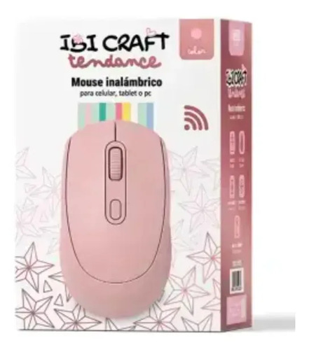 Mouse Ibicraft Bluetooth Pink (1600 Dpi) Rosa Claro